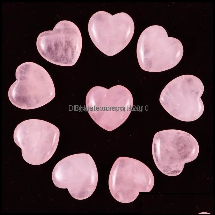 Arts And Crafts Natural 20Mm Heart Turquoise Rose Quartz Stone Love Naked Stones Hearts Decorate Ornaments Hand Handle Piec Sports2010