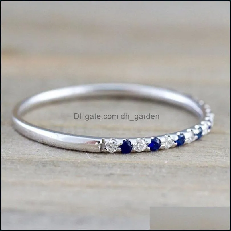 cluster rings wholesale european fashion woman girl party wedding gift silver white blue red zircon 925 sterling ring rr72cluster