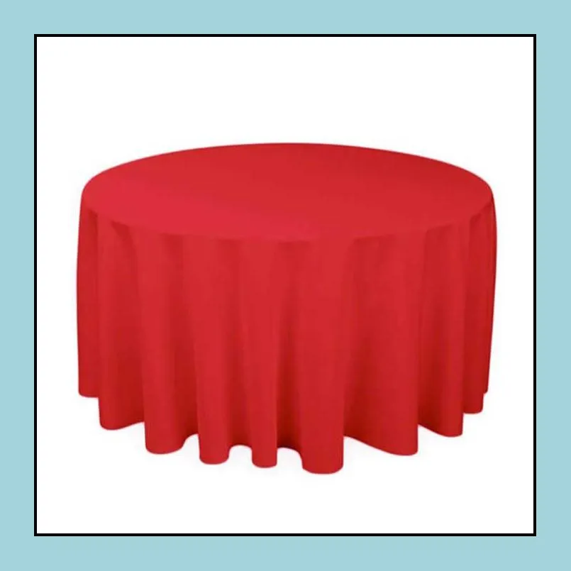 hotel tablecloth solid round polyester table cloth for christmas wedding party hotel restaurant banquet decor yfax3166