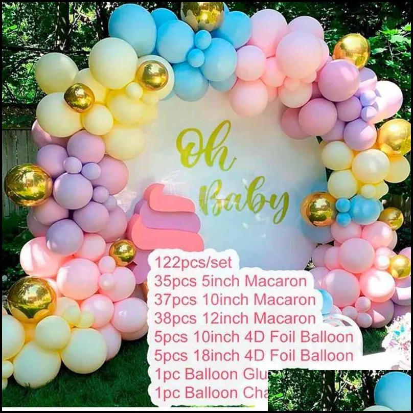 party decoration macaroon balloons garland latex ballons arch happy 1st birthday decor kids adult wedding baloon chain oh baby shower