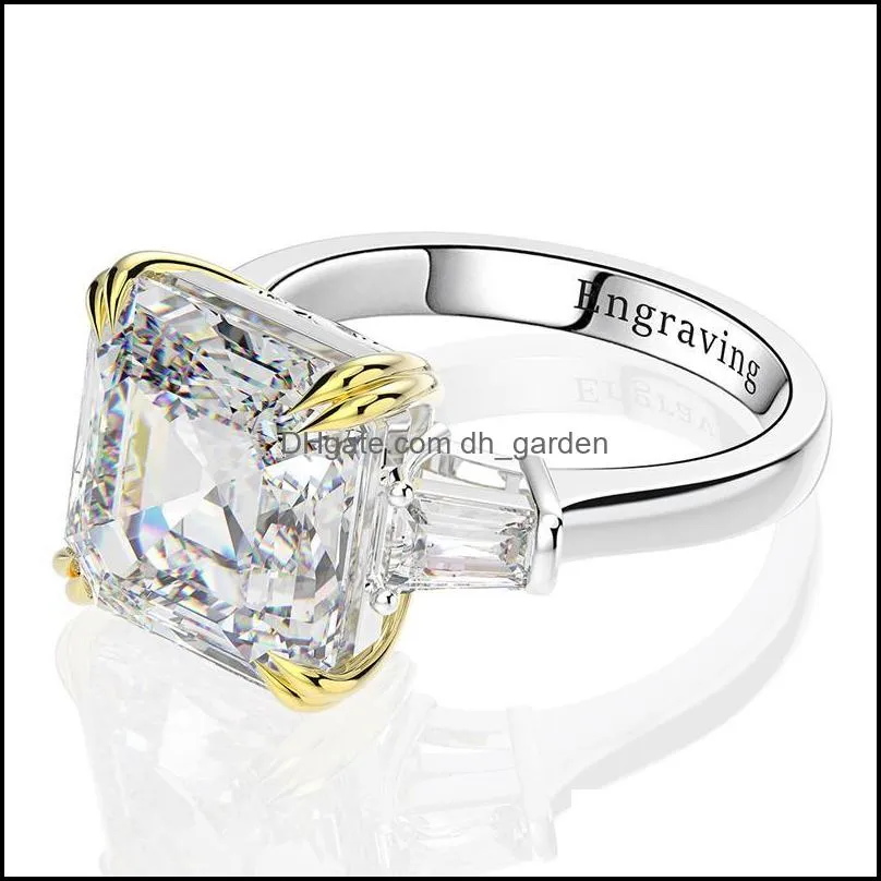 cluster rings 100 925 sterling silver created moissanite citrine diamonds gemstone wedding engagement ring fine jewelry gift