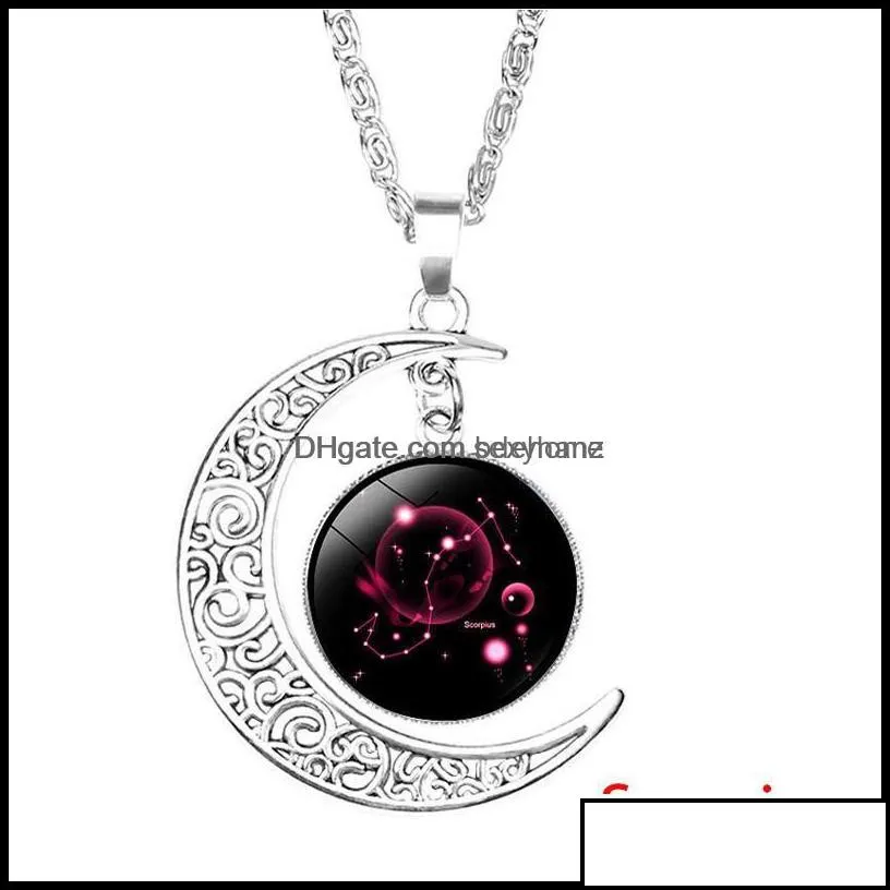 Pendant Necklaces Pendants Jewelry Vintage Moon Phase Necklace Starry Sky Face Outer Space Dark Universe Camo Gemstone Drop Delivery