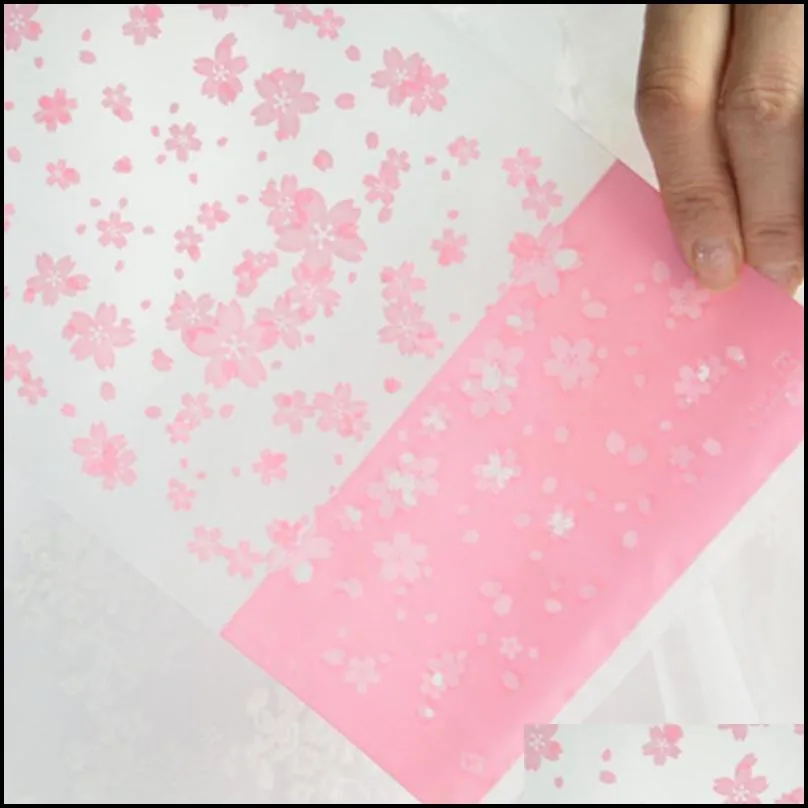 100pcs 16x26cm pink cherry blossom printing transparent gift packaging bags plastic bag for candy and sweets christmas wrap