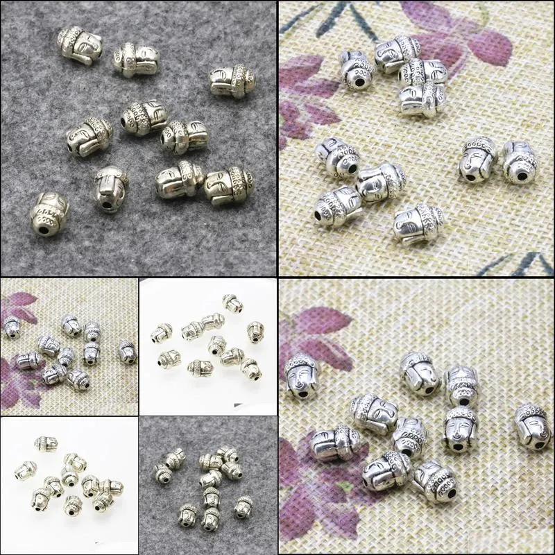 metal jewelry findings 10pcs copper buddha head shaped lucky diy loose beads accessories parts crafts making design 7x10mm