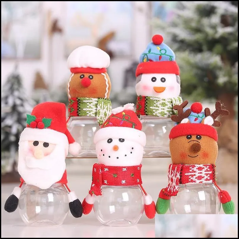 ups plastic candy jar christmas theme small gift bags christmas candy box crafts home party decorations wholesale