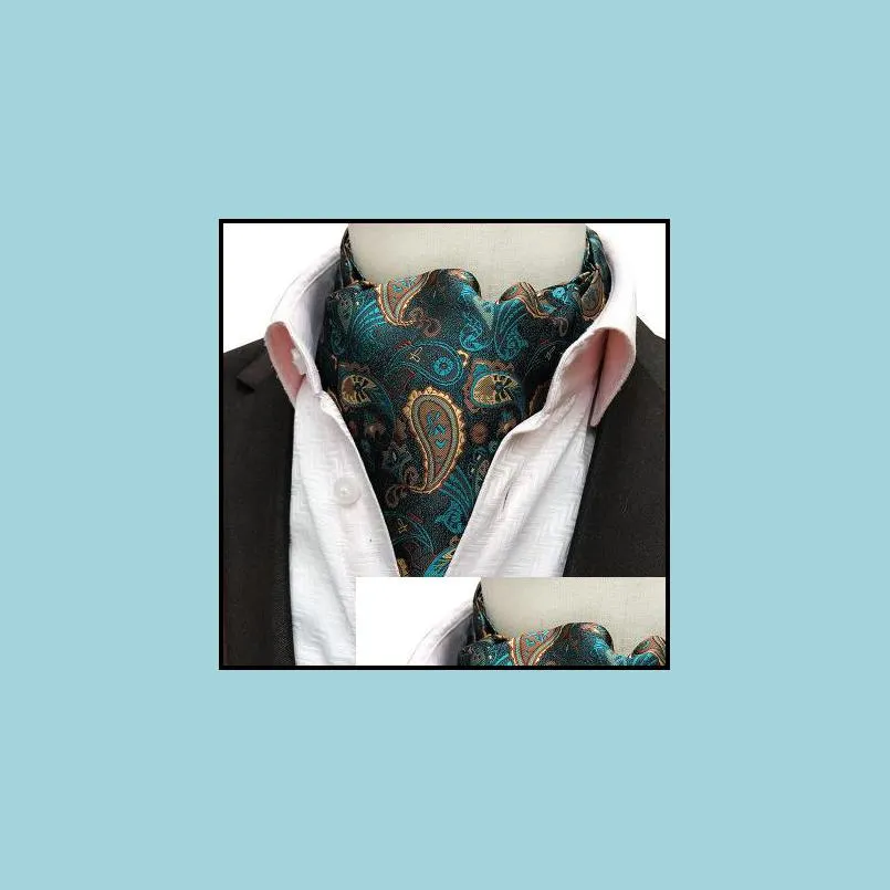 men wedding formal cravat fashion retro paisley cravat british style gentleman silk scarves neck ties suit scarves business necktie