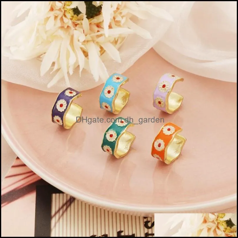 cluster rings french for women girls pave daisy flower adjustable finger band korean stylish jewelry 2022cluster brit22