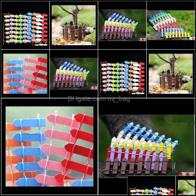 Decorations Patio Lawn Gardenanimal 50 Pcs Wood Fence Palisade Miniature Fairy Garden Home Houses Decoration Mini Craft Micro