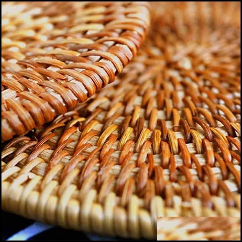 mats pads 4 pcs rattan trivets for dishesinsulated pads durable pot holder for table heat resistant mats for kitchen 220920
