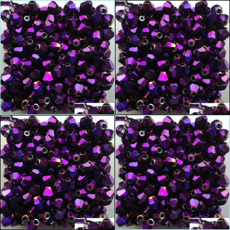 sale new purple 100pcs 4mm bicone austria crystal beads charm glass beads loose spacer bead for diy jewelry making