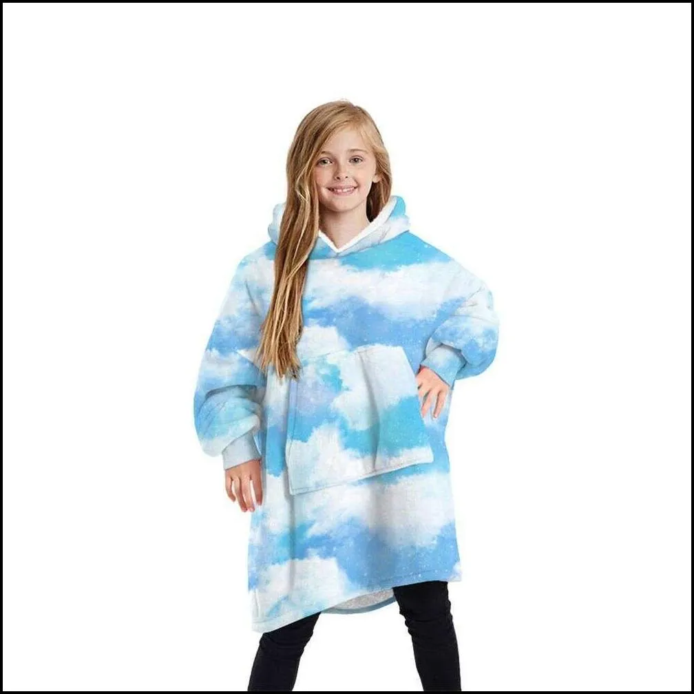 winter blanket sweatshirts super soft warm hoodies for kids teens youths oversized sherpa hooded wearable blankets with sleeve