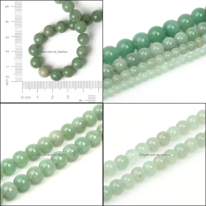8mm 15``/strand 4/6/8/10mm natural green aventurine stone beads loose spacer beads for jewelry making diy bracelet necklace
