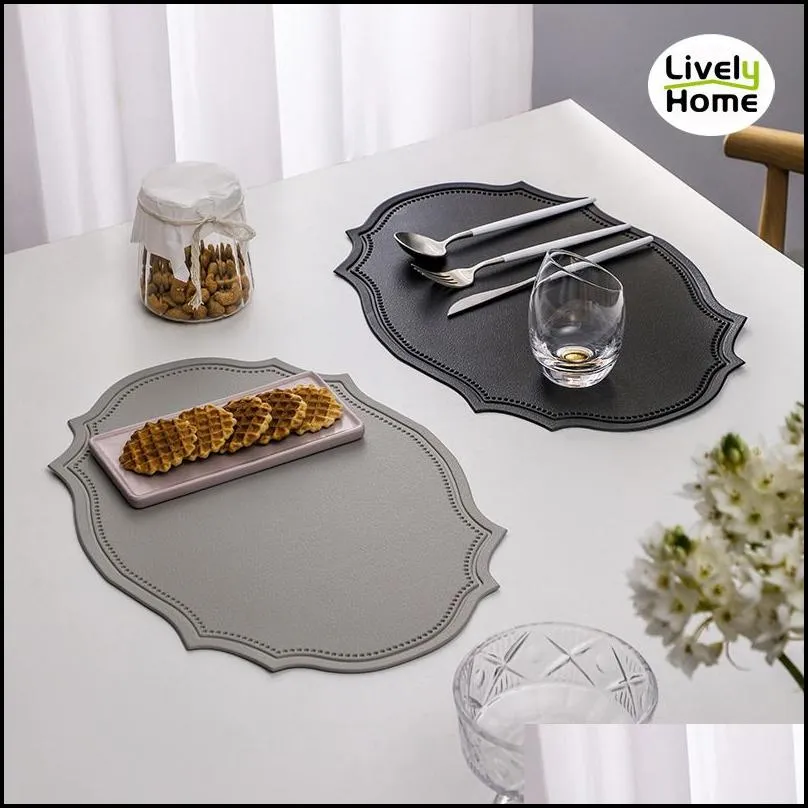mats pads leather placemat dining table mat coaster individual tablecloth dish cup plate tableware pad modern nordic kitchen accessories