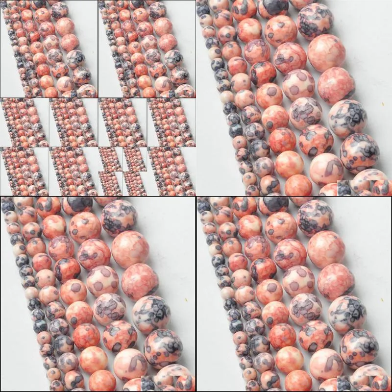 8mm natural dots rainbow stones round spacer loose beads for necklace bracelet charms jewelry making 4mm 6mm 8mm 10mm 12mm