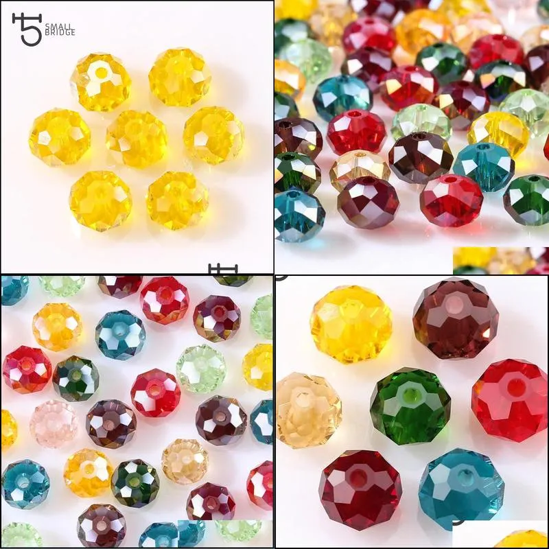 4 6 8mm czech loose rondelle crystal beads for jewelry making diy needlework ab color spacer faceted glass beads wholesale