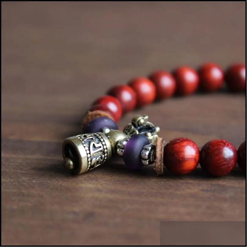 tibetan buddhism ren sanders wood mala beads women men s bracelets beaded om healing jewelry lucky bracelets handmade