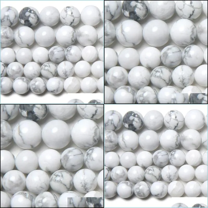 8mm natural stone white howlite turquoises round loose beads 15 strand 3 4 6 8 10 12 mm pick size for jewelry