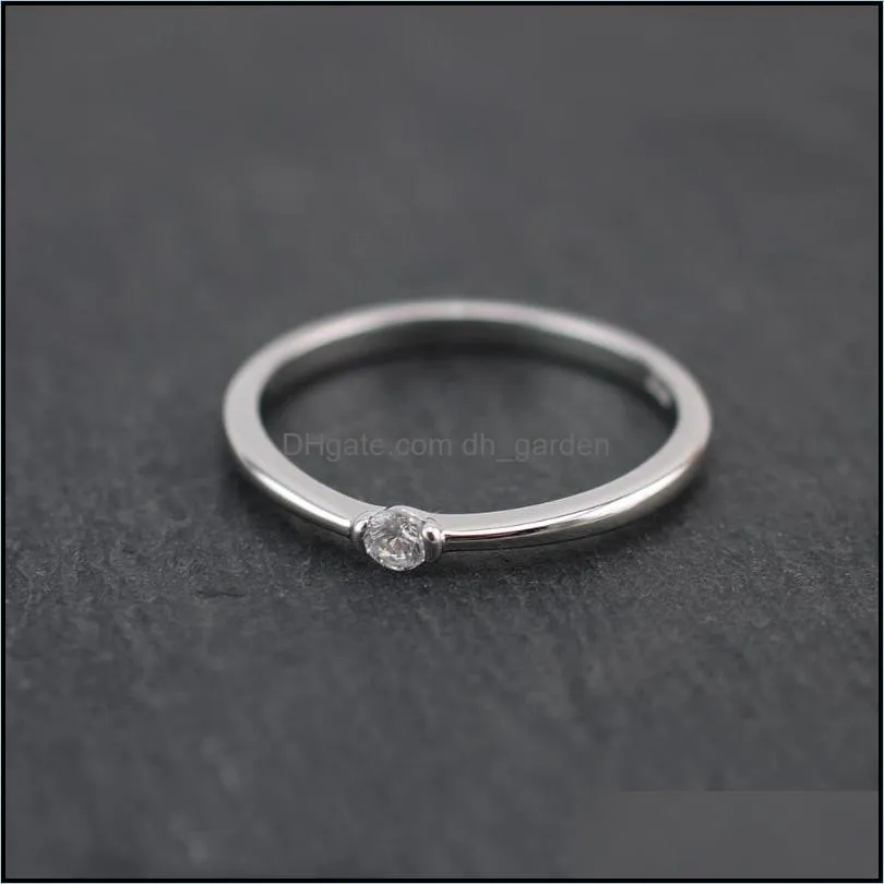 cluster rings sterling silver simple plain cz dainty band ring women a3539cluster brit22