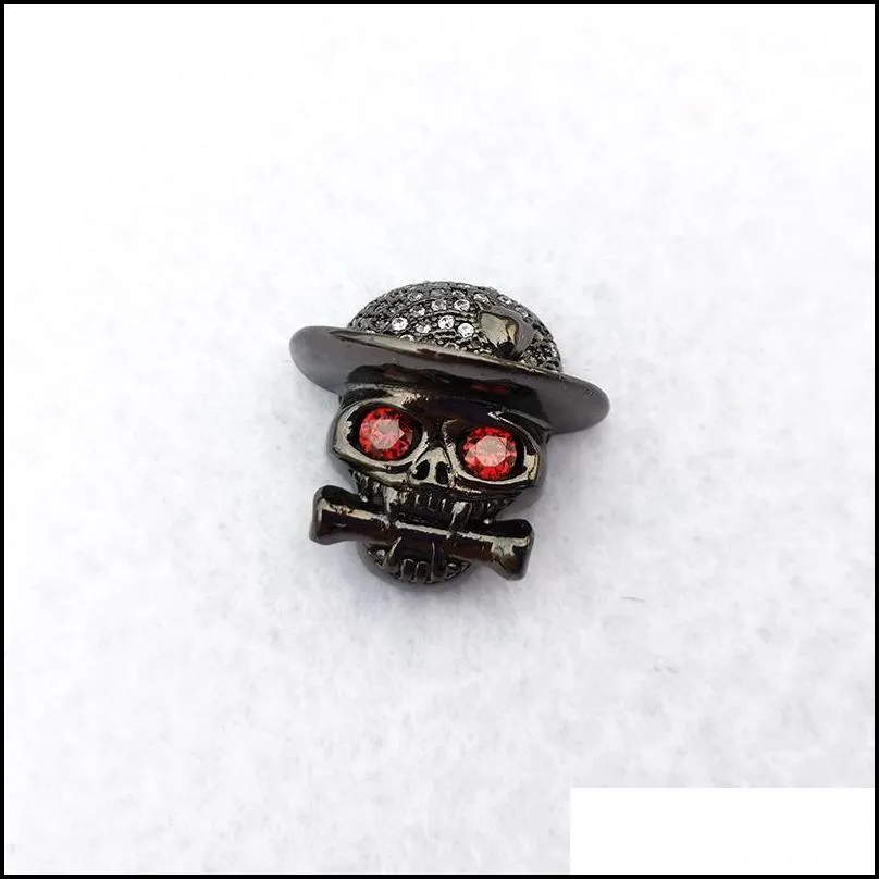 skull connector cubic zirconia jewelry diy cool punk skeleton beads for bracelet jewelry making finding ct480