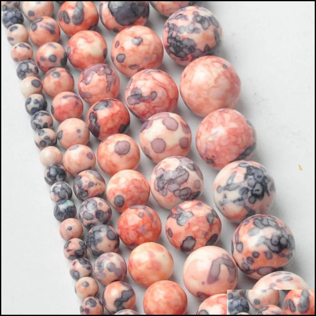 8mm natural dots rainbow stones round spacer loose beads for necklace bracelet charms jewelry making 4mm 6mm 8mm 10mm 12mm