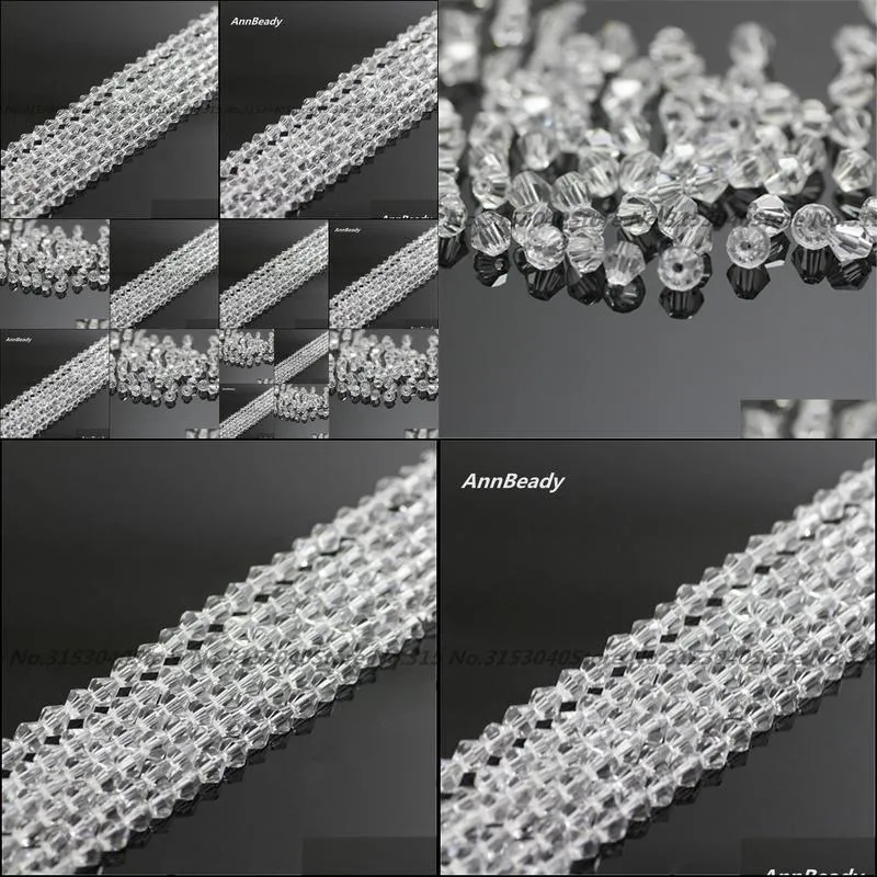 100pcs clear white color 4mm bicone crystal beads glass beads loose spacer beads diy jewelry
