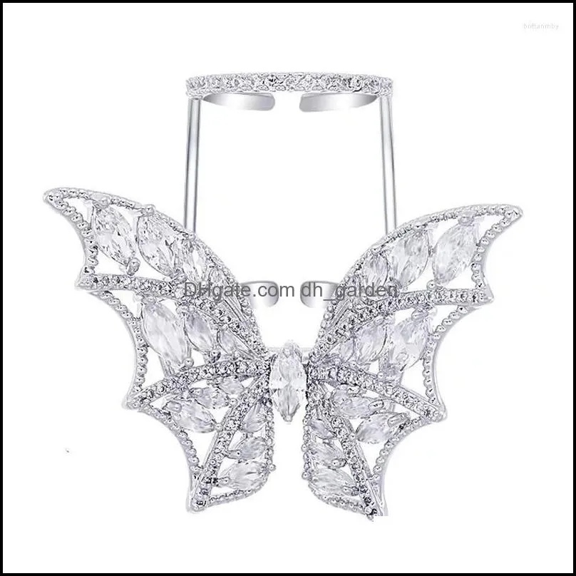 cluster rings european american style personality 925silver jewelry hyperbole butterfly opening ring delicate costume party accessoire