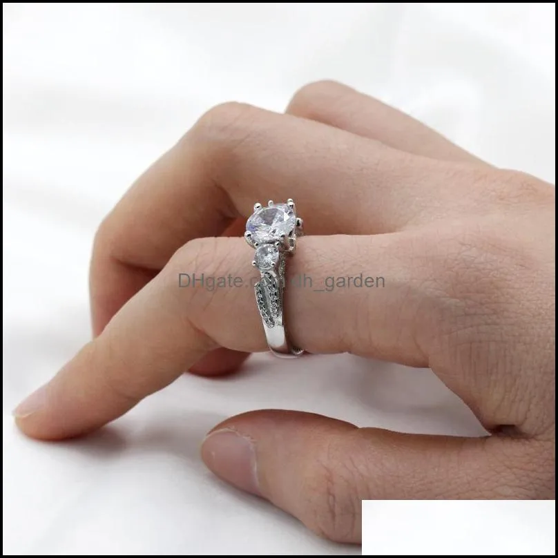 cluster rings dazzling cz stone 925 sterling silver for women 3 stones ring classic elegant style thai fine jewelry giftscluster