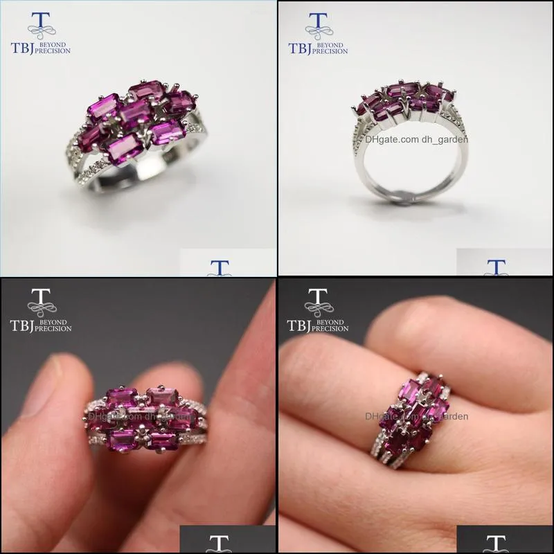 cluster rings 100 natural brazil rhodolite garnet ring real good fire gemstone fine jewelry 925 sterling silver for women unisexcluster