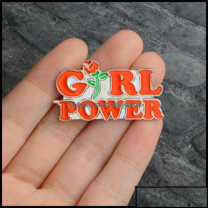 Pins Brooches Jewelry Girl Women Power Enamel Pin Feminism Brooch Feminist Badge Denim Jeans Lapel Clothes Cap Bag Creative Gift Girls