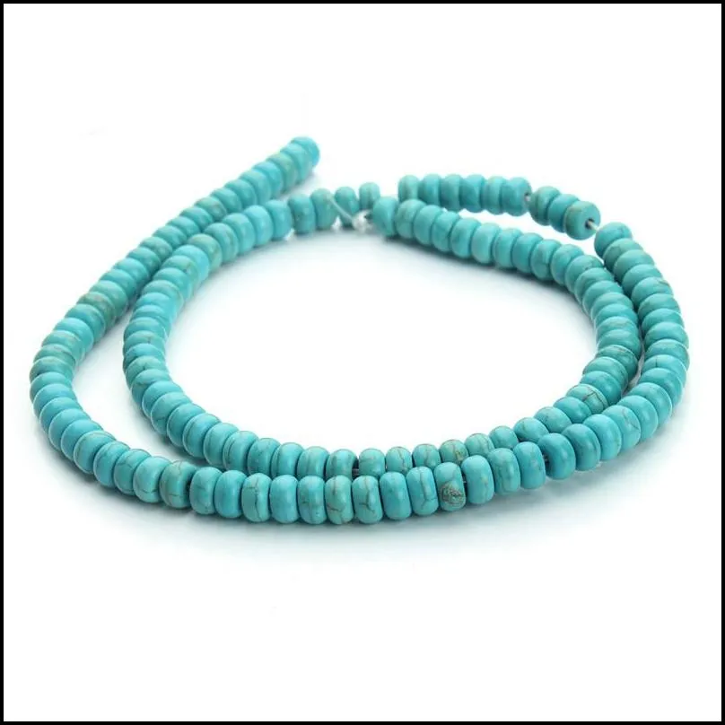 8mm100pcs 3x6mm natural stone green white turquoises beads for jewelry making round loose spacer beads diy bracelet necklace