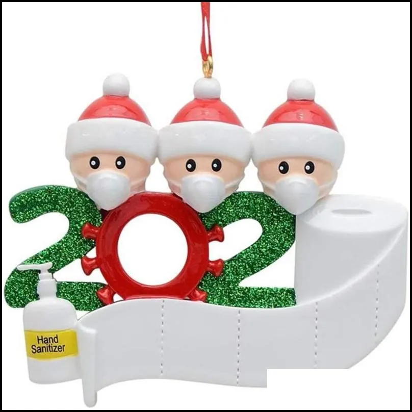 2020 quarantine christmas decoration gift personalized hanging pendants pandemic social party distancing santa claus ornament