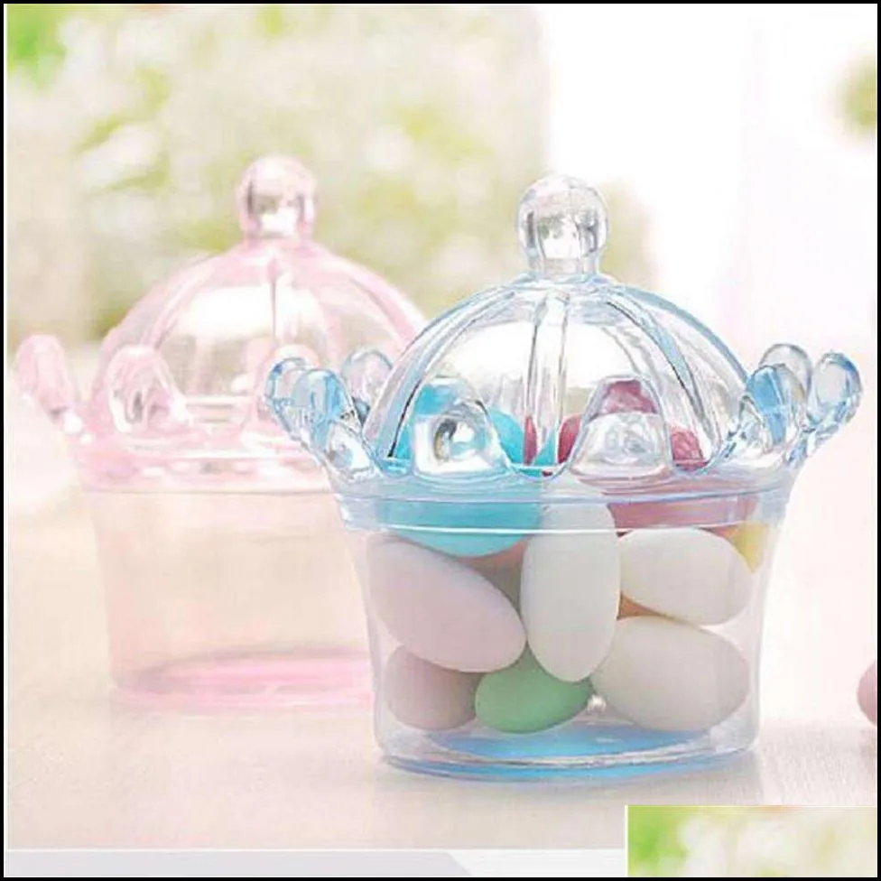 candy box bag chocolate gift plastic for birthday wedding party decoration craft diy favor baby shower crown clear2542