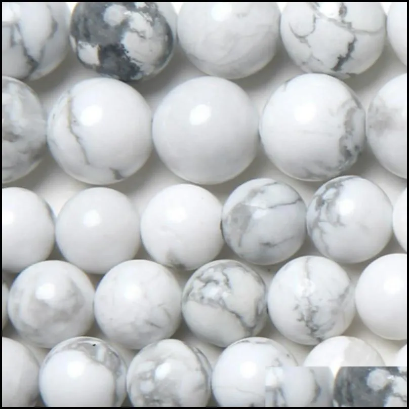 8mm natural stone white howlite turquoises round loose beads 15 strand 3 4 6 8 10 12 mm pick size for jewelry