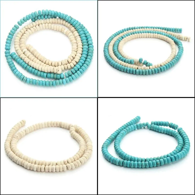 8mm100pcs 3x6mm natural stone green white turquoises beads for jewelry making round loose spacer beads diy bracelet necklace