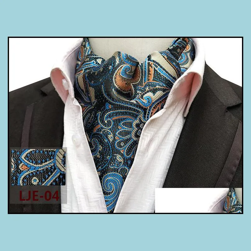 men wedding formal cravat fashion retro paisley cravat british style gentleman silk scarves neck ties suit scarves business necktie