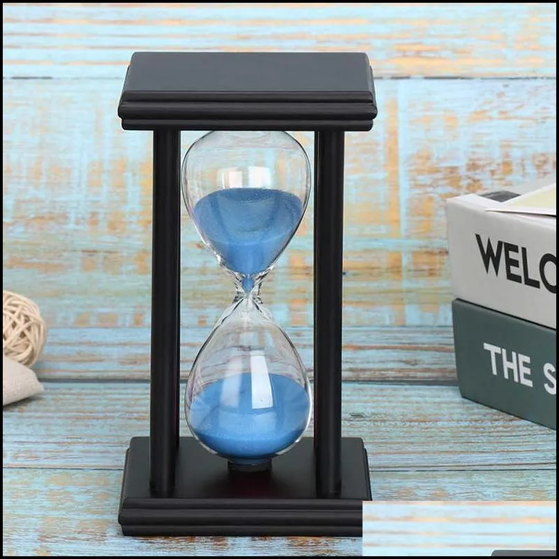 hourglass sand timer 45/60 minutes kitchen school modern wooden hour glass sandglass sand clock tea timers home gift decorati l1 h0922