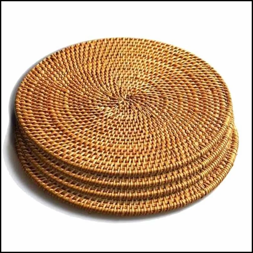 mats pads 4 pcs rattan trivets for dishesinsulated pads durable pot holder for table heat resistant mats for kitchen 220920