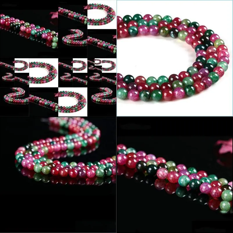 8mm high quality natural stone tourmaline beads round loose beads 4mm 6mm 8mm 10mm 12mm for diy necklace bracelet jewelry making