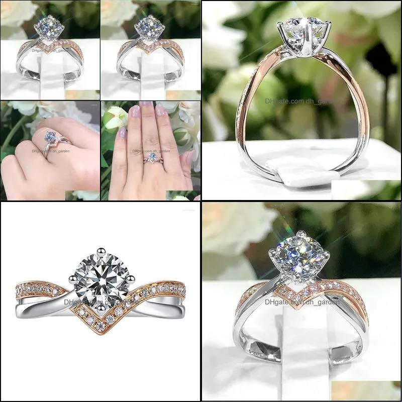 cluster rings 925 sterling silver ring microinlaid 1 simulation diamond woman charm jewelry engagement gift