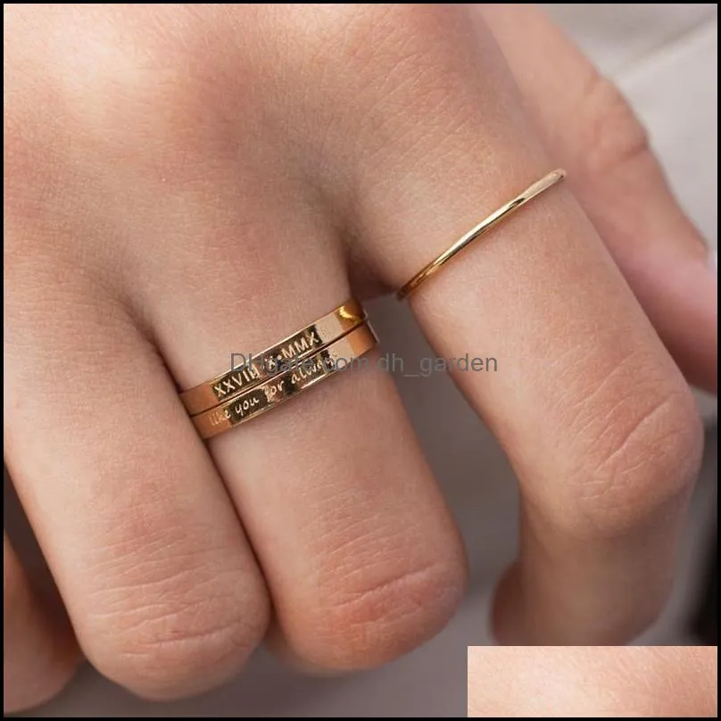 cluster rings delicate name ring gold filled letter jewelry knuckle anillos mujer boho minimalism for womencluster brit22