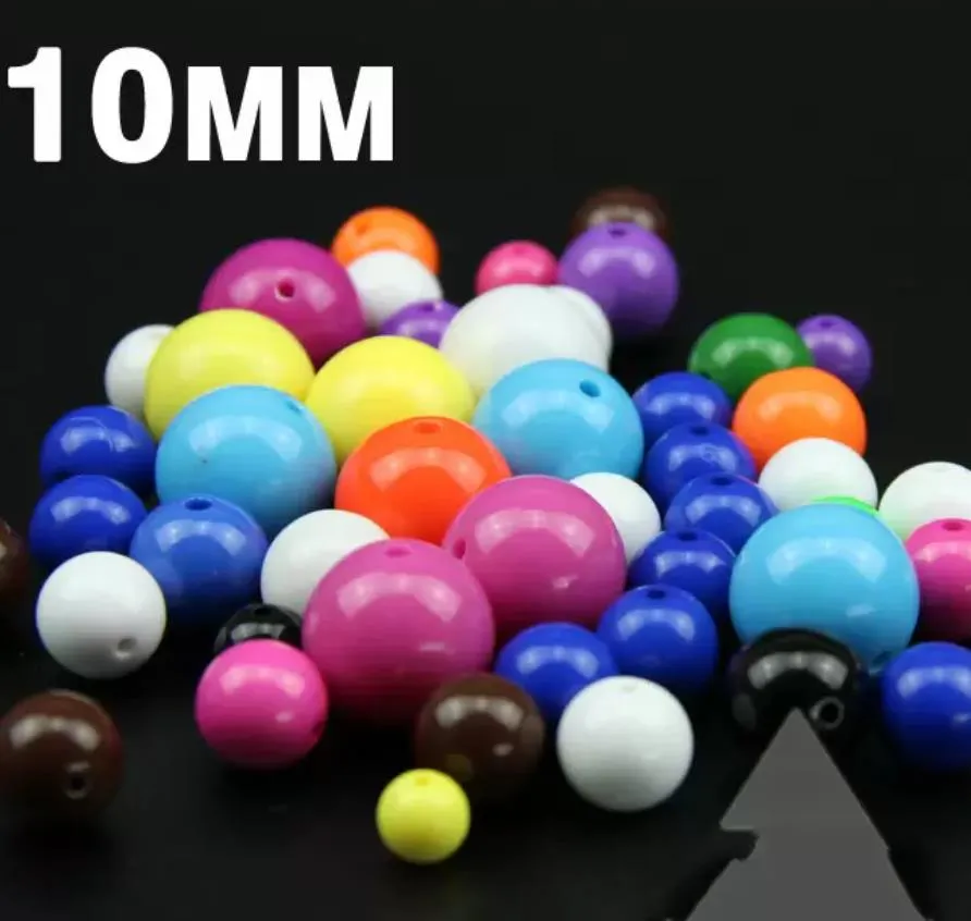 100pcs 10mm acrylic candy color beads color balloon romance colorful chunky beads jewelry necklace making diy