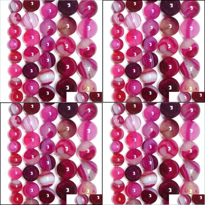 8mm natural stone banded magenta lace agates round loose beads 4 6 8 10 12mm pick size for jewelry making