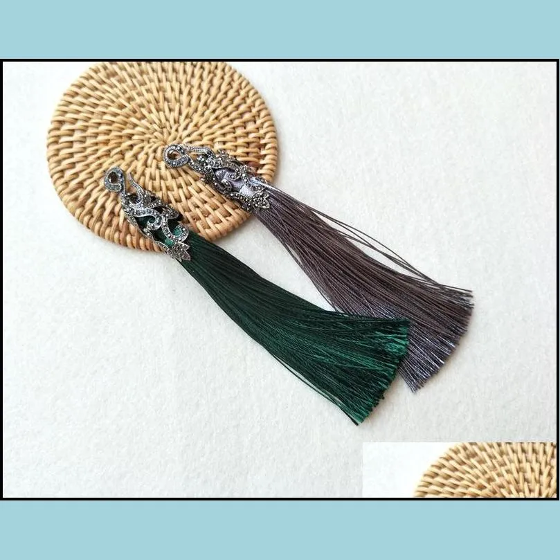10pcs/lot colorful silk tassel pendant keychain tassel charm for diy necklace women jewelry making pd612