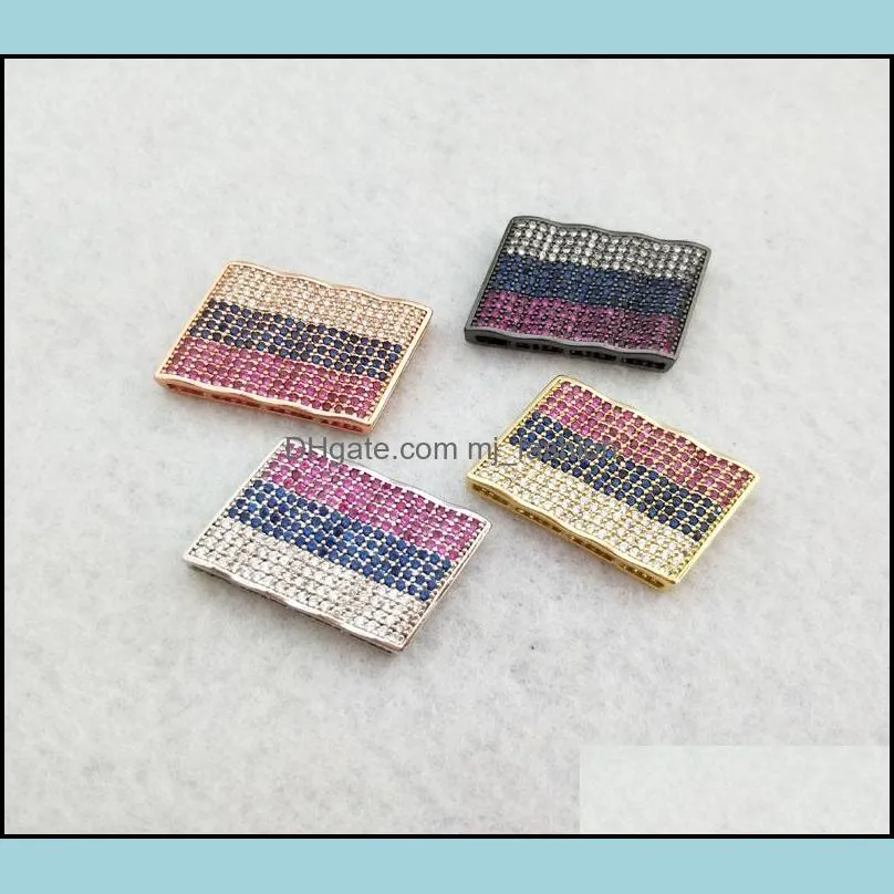 world flag micro pave crystal cubic zirconia pendants charms jewelry finding russia flag necklace for woman nk339