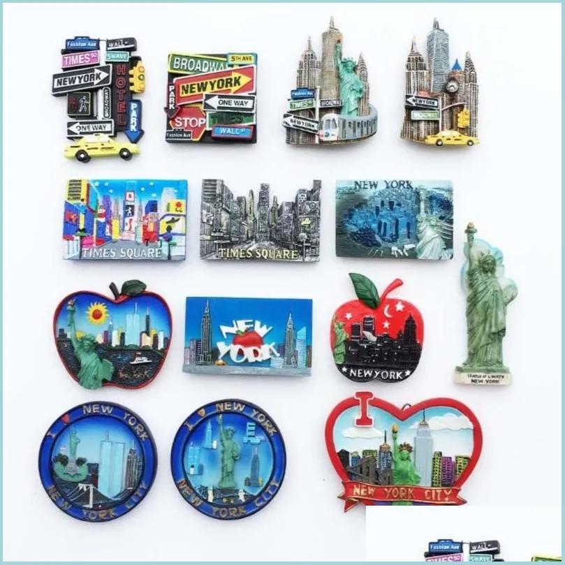 usa originality 3d streetscape fridge magnets tourism souvenir refrigerator magnetic sticker collection gift 220718