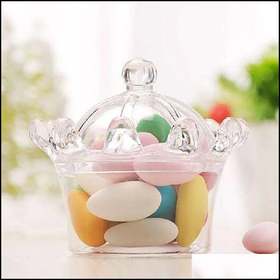 candy box bag chocolate gift plastic for birthday wedding party decoration craft diy favor baby shower crown clear2542