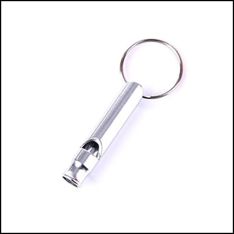 metal whistle keychains portable self defense keyrings rings holder car key chains accessories outdoor camping survival mini tools promotion