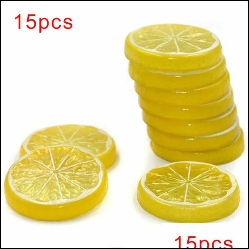 decorative flowers wreaths 15 artificial fruit slices orange lime prop display lifelike decor each measures 5cm in diameter