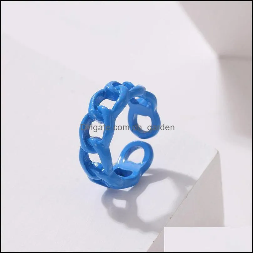 cluster rings fashion irregular geometric twist ring solid color alloy thick round for women minimalist open accessories giftscluster