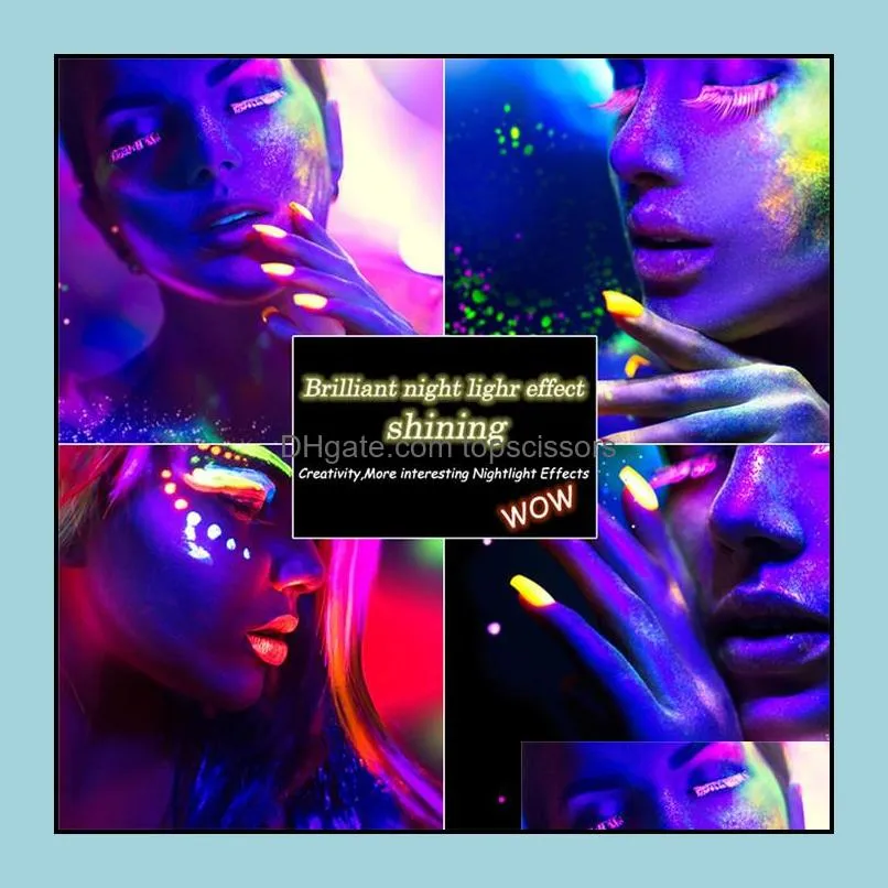 12 colors eye shadow powder matte neon fluorescent pigment metallic makeup set glitter eyeshadow palette nail art powder